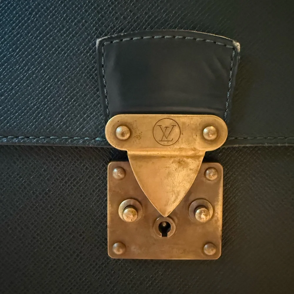 Rare vintage Louis Vuitton Green Taiga Leather Briefcase
